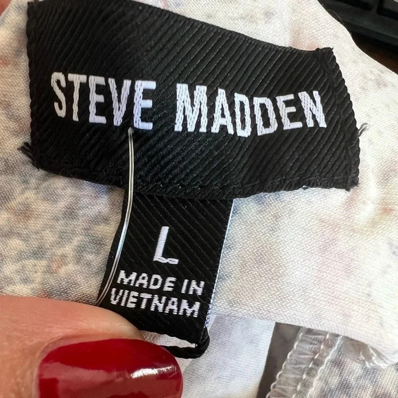 NWT Steve Madden Matte Jersey One Shoulder Snakeskin Print Dress - Size L - Picture 11 of 14